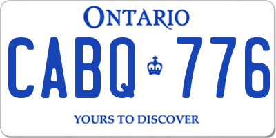 ON license plate CABQ776