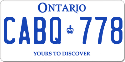 ON license plate CABQ778