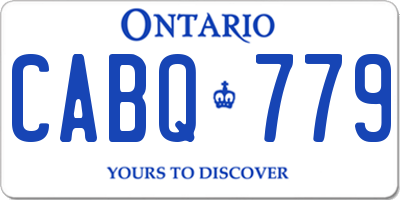 ON license plate CABQ779