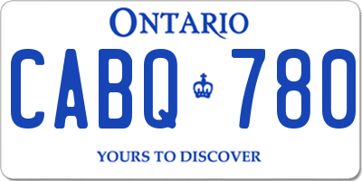 ON license plate CABQ780