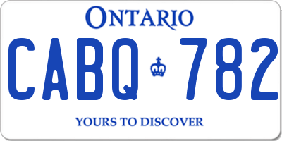 ON license plate CABQ782