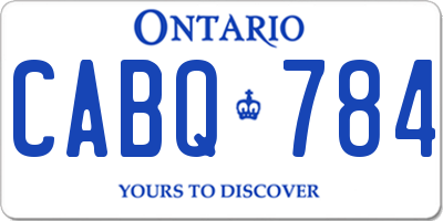 ON license plate CABQ784