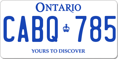 ON license plate CABQ785