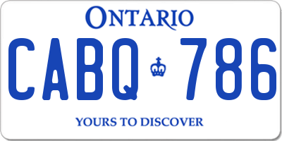 ON license plate CABQ786