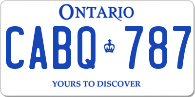 ON license plate CABQ787