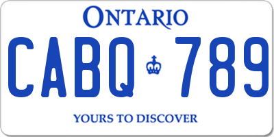 ON license plate CABQ789