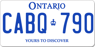 ON license plate CABQ790