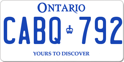 ON license plate CABQ792