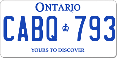 ON license plate CABQ793