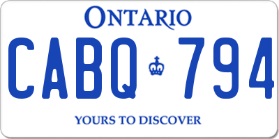 ON license plate CABQ794