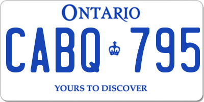 ON license plate CABQ795