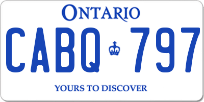 ON license plate CABQ797