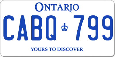 ON license plate CABQ799