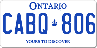 ON license plate CABQ806