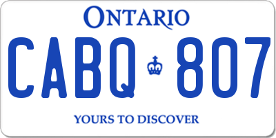 ON license plate CABQ807