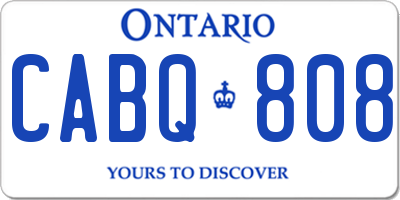 ON license plate CABQ808