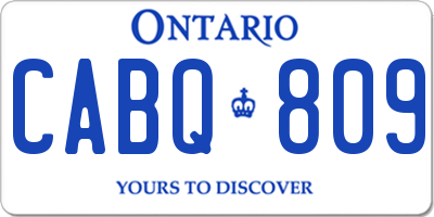 ON license plate CABQ809