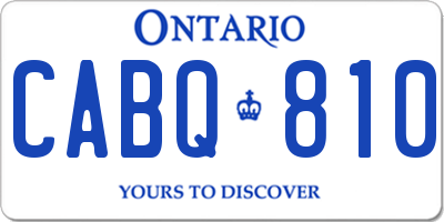 ON license plate CABQ810