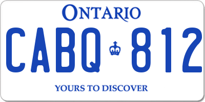 ON license plate CABQ812