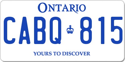 ON license plate CABQ815