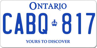 ON license plate CABQ817