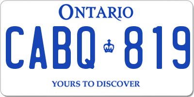 ON license plate CABQ819