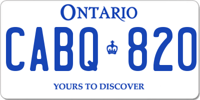 ON license plate CABQ820