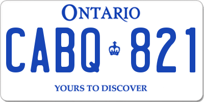 ON license plate CABQ821