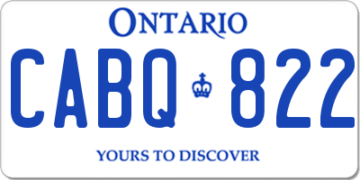 ON license plate CABQ822