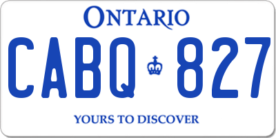 ON license plate CABQ827