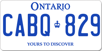 ON license plate CABQ829