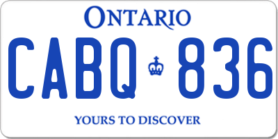 ON license plate CABQ836