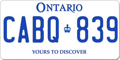 ON license plate CABQ839