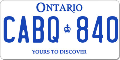 ON license plate CABQ840