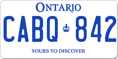 ON license plate CABQ842