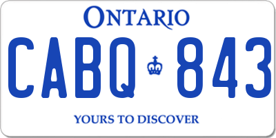 ON license plate CABQ843