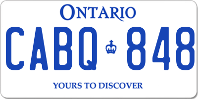 ON license plate CABQ848