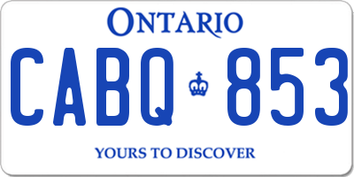 ON license plate CABQ853