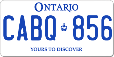 ON license plate CABQ856