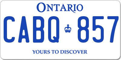 ON license plate CABQ857