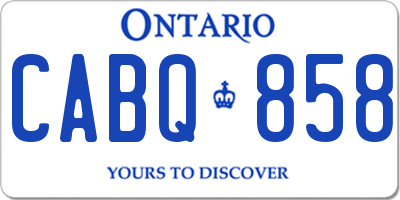 ON license plate CABQ858