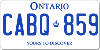 ON license plate CABQ859