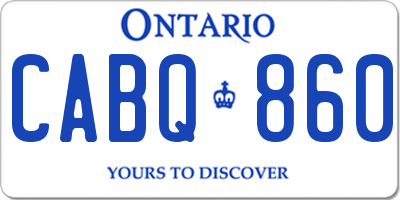 ON license plate CABQ860