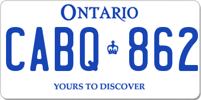 ON license plate CABQ862