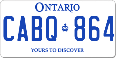 ON license plate CABQ864