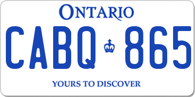 ON license plate CABQ865