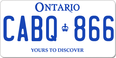 ON license plate CABQ866