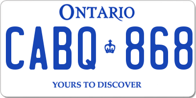 ON license plate CABQ868