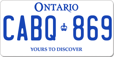 ON license plate CABQ869