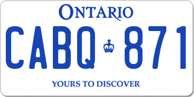 ON license plate CABQ871